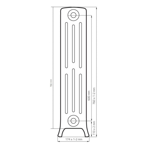 Радиатор чугунный Derby M4/600 (4 секции)