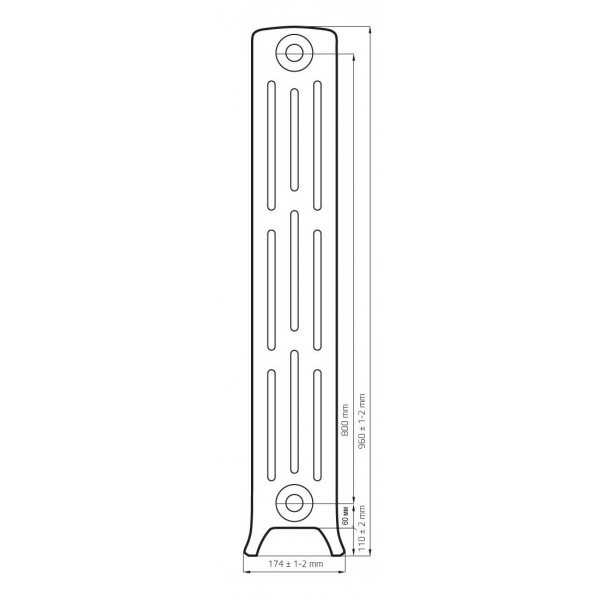 Радиатор чугунный Derby M4/800 (4 секции)
