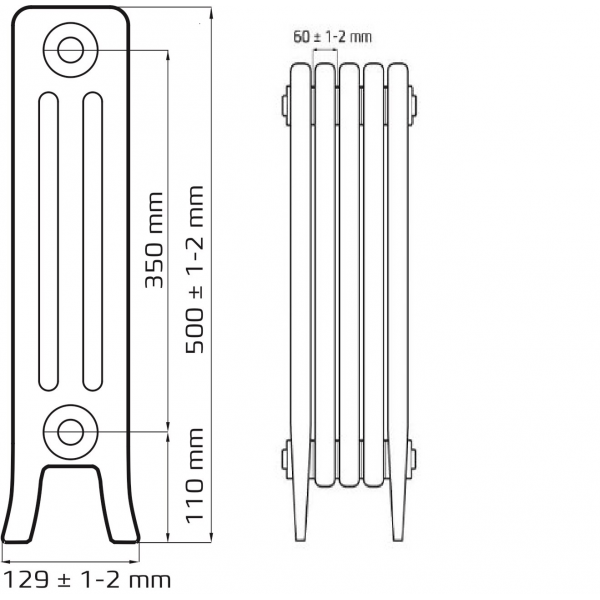 Радиатор чугунный Loft 350 (4 секции)