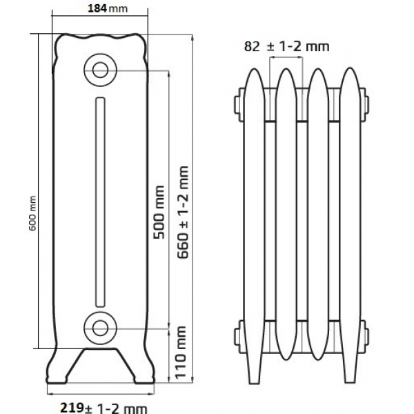 Радиатор чугунный Windsor 500 (1 секция)